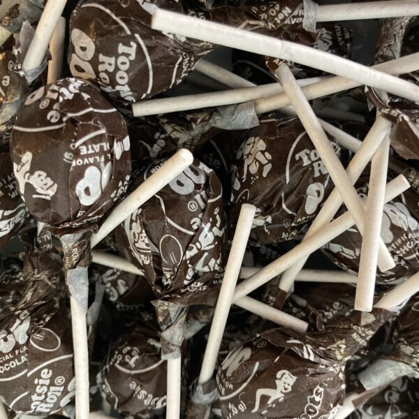 Bulk bin of Chocolate Tootsie Pops