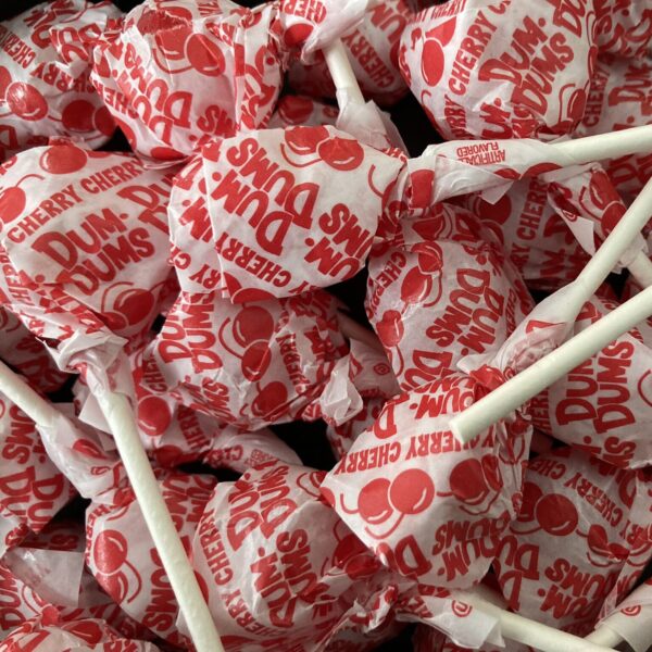 Bulk bin of Cherry Dum Dums