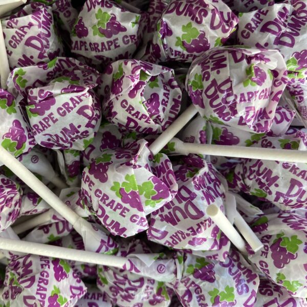 Bulk bin of Grape Dum Dums