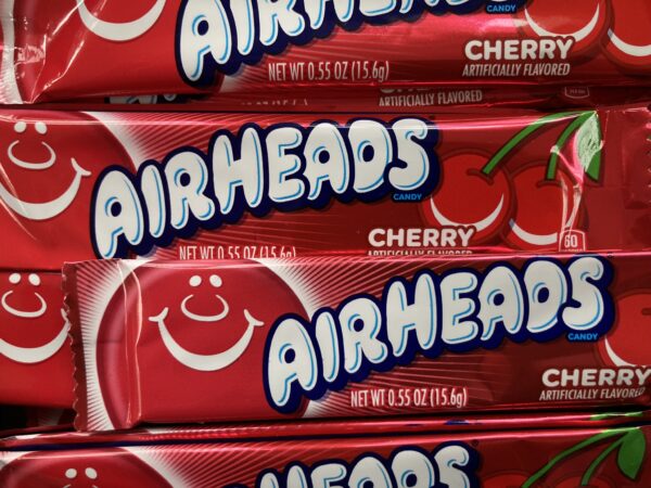 Bulk bin of Cherry Airheads
