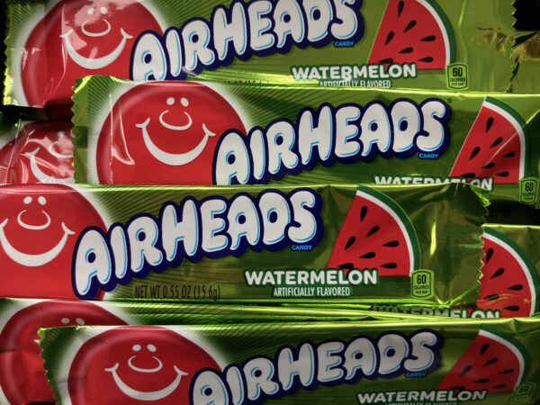 Bulk bin of Watermelon Airheads candy