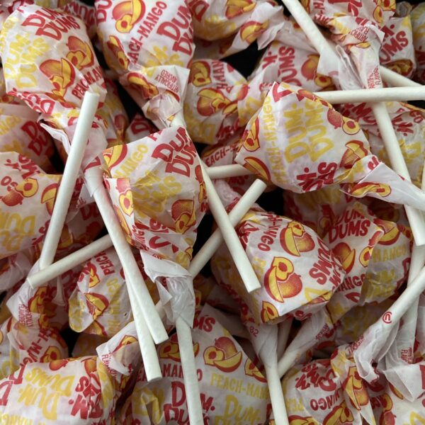 Bulk bin of Peach Mango Dum Dums