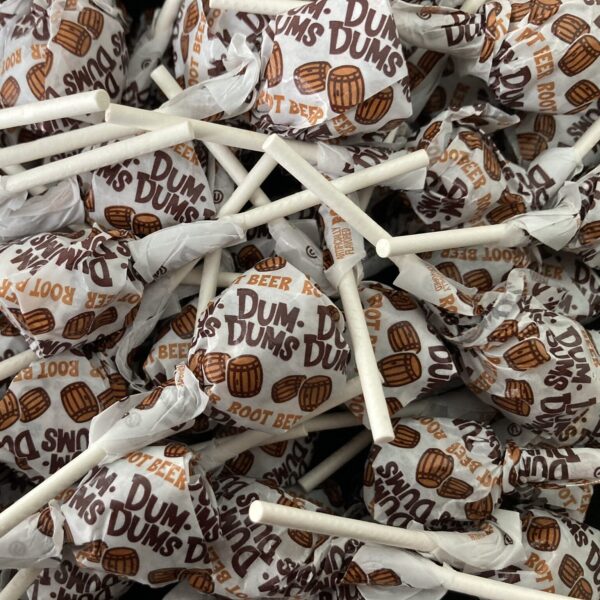 Bulk bin of Root Beer Dum Dums