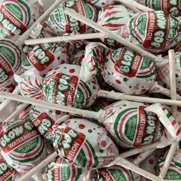 Bulk bin of Watermelon Blow Pops