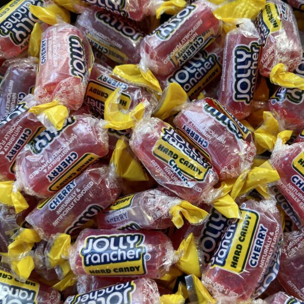 Bulk bin of Cherry Jolly Ranchers