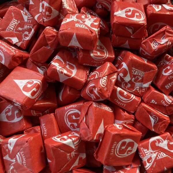 Bulk bin of Cherry Starburst Candy