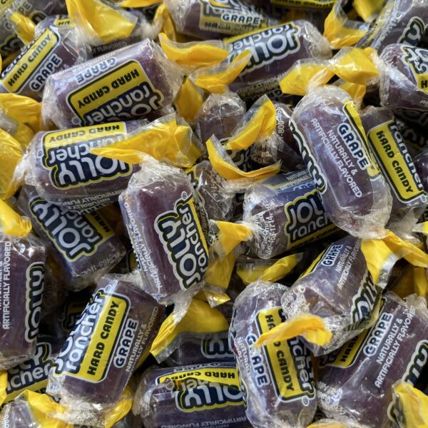 Bulk bin of Grape Jolly Ranchers