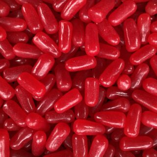 Bulk bin of Cherry Red Mike and Ikes candy