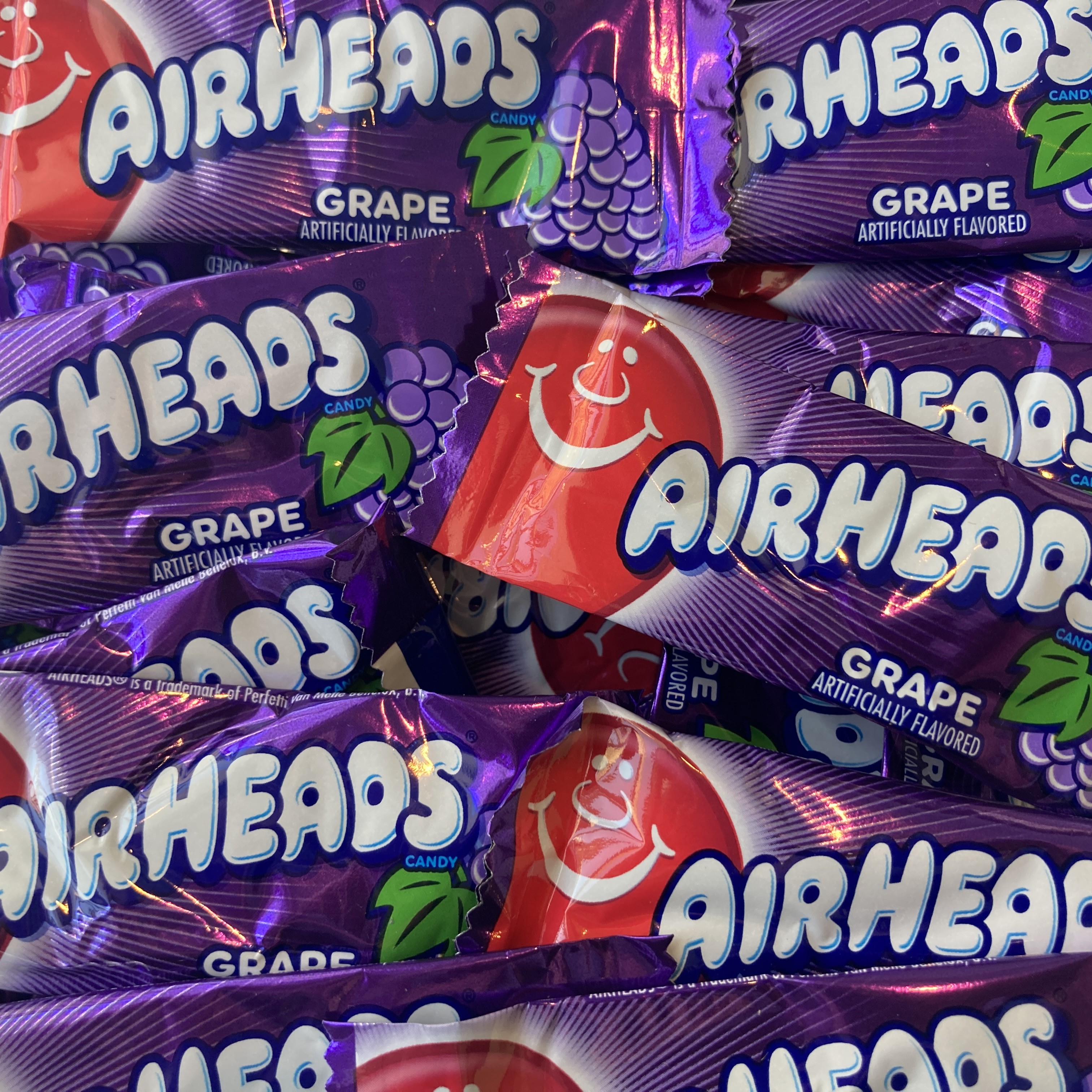 Grape Purple Airheads Mini Bars - 16 Count